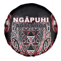 Aotearoa Ngapuhi Spare Tire Cover Maori Red Tribal Paua Shell Pattern