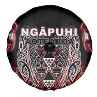 Aotearoa Ngapuhi Spare Tire Cover Maori Red Tribal Paua Shell Pattern