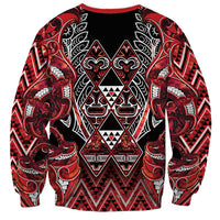 Aotearoa Ngapuhi Sweatshirt Maori Red Tribal Paua Shell Pattern