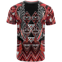 Aotearoa Ngapuhi T Shirt Maori Red Tribal Paua Shell Pattern