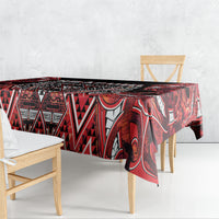 Aotearoa Ngapuhi Tablecloth Maori Red Tribal Paua Shell Pattern