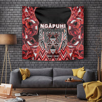 Aotearoa Ngapuhi Tapestry Maori Red Tribal Paua Shell Pattern