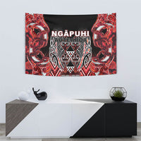 Aotearoa Ngapuhi Tapestry Maori Red Tribal Paua Shell Pattern