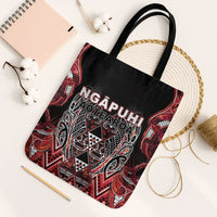 Aotearoa Ngapuhi Tote Bag Maori Red Tribal Paua Shell Pattern