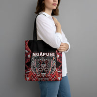 Aotearoa Ngapuhi Tote Bag Maori Red Tribal Paua Shell Pattern