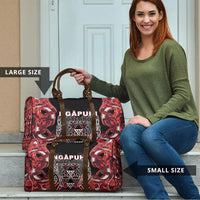 Aotearoa Ngapuhi Travel Bag Maori Red Tribal Paua Shell Pattern