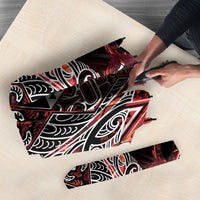 Aotearoa Ngapuhi Umbrella Maori Red Tribal Paua Shell Pattern