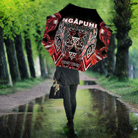 Aotearoa Ngapuhi Umbrella Maori Red Tribal Paua Shell Pattern