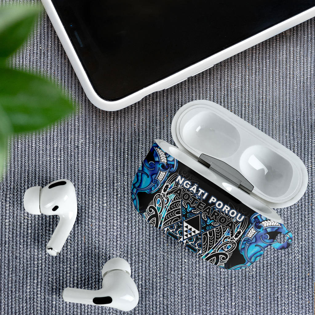 Aotearoa Ngati Porou AirPods Case Maori Light Blue Tribal Paua Shell Pattern