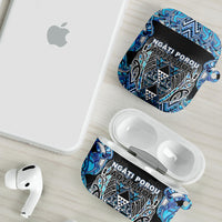 Aotearoa Ngati Porou AirPods Case Maori Light Blue Tribal Paua Shell Pattern