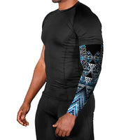Aotearoa Ngati Porou Arm Sleeves Maori Light Blue Tribal Paua Shell Pattern