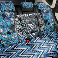 Aotearoa Ngati Porou Back Car Seat Cover Maori Light Blue Tribal Paua Shell Pattern