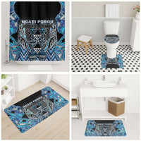 Aotearoa Ngati Porou Bathroom Set Maori Light Blue Tribal Paua Shell Pattern