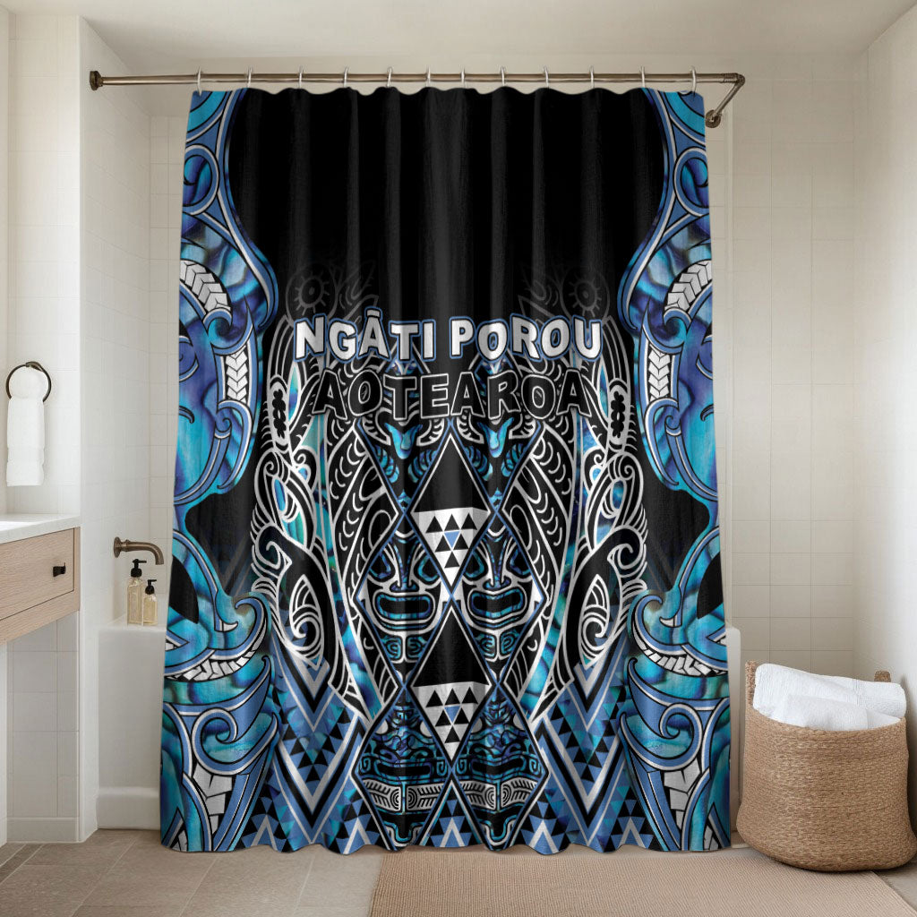 Aotearoa Ngati Porou Bathroom Set Maori Light Blue Tribal Paua Shell Pattern