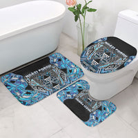 Aotearoa Ngati Porou Bathroom Set Maori Light Blue Tribal Paua Shell Pattern