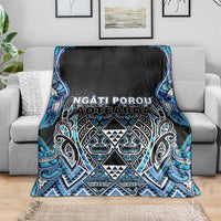 Aotearoa Ngati Porou Blanket Maori Light Blue Tribal Paua Shell Pattern