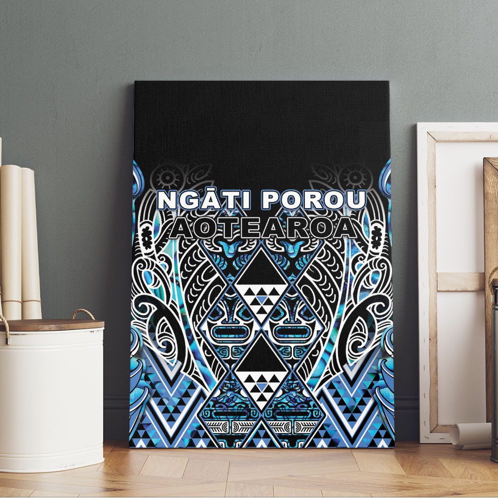 Aotearoa Ngati Porou Canvas Wall Art Maori Light Blue Tribal Paua Shell Pattern