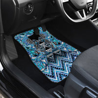 Aotearoa Ngati Porou Car Mats Maori Light Blue Tribal Paua Shell Pattern