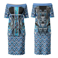 Aotearoa Ngati Porou Couples Matching Puletasi and Hawaiian Shirt Maori Light Blue Tribal Paua Shell Pattern