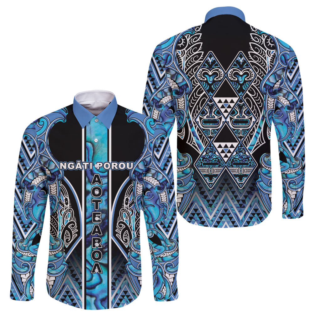 Aotearoa Ngati Porou Family Matching Summer Maxi Dress and Hawaiian Shirt Maori Light Blue Tribal Paua Shell Pattern