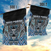 Aotearoa Ngati Porou Garden Flag Maori Light Blue Tribal Paua Shell Pattern