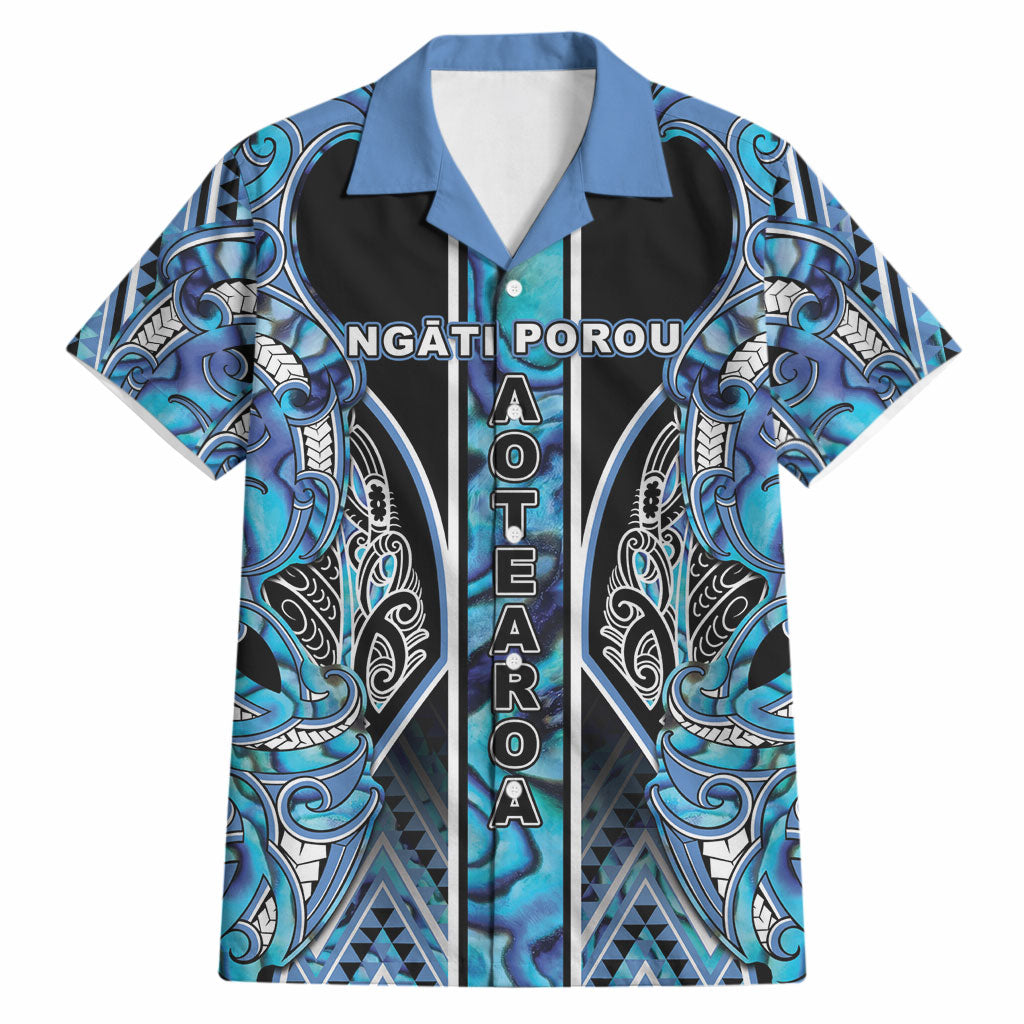 Aotearoa Ngati Porou Hawaiian Shirt Maori Light Blue Tribal Paua Shell Pattern DT05 Blue - Polynesian Pride