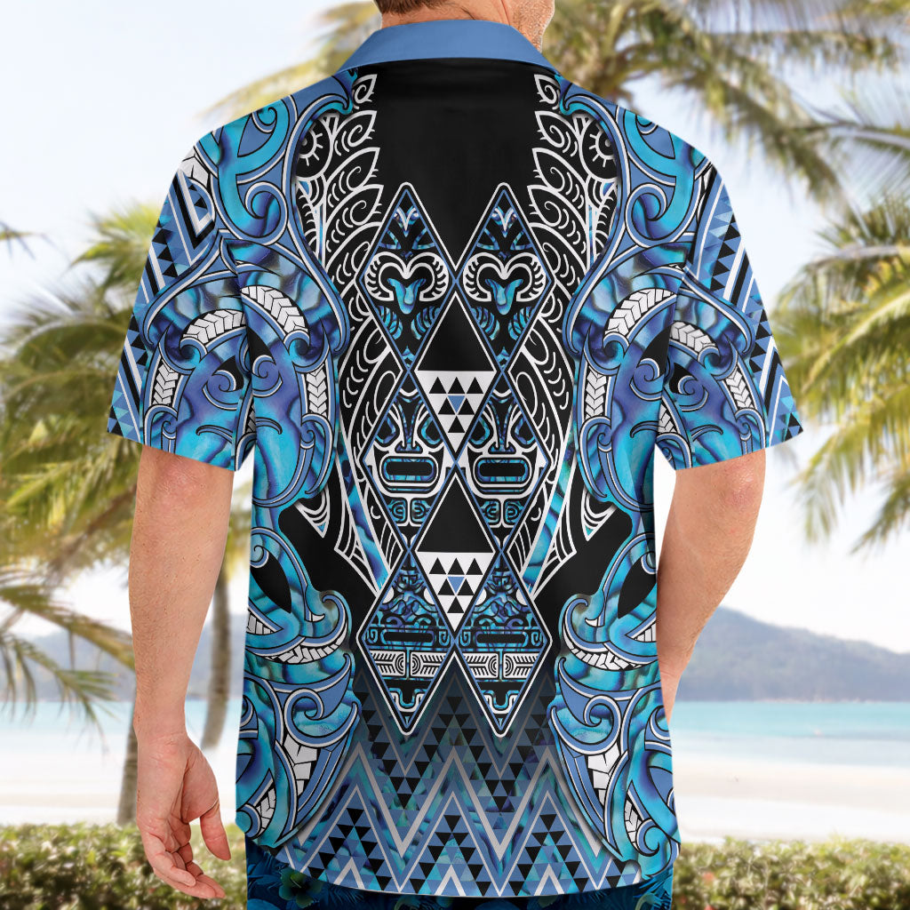 Aotearoa Ngati Porou Hawaiian Shirt Maori Light Blue Tribal Paua Shell Pattern