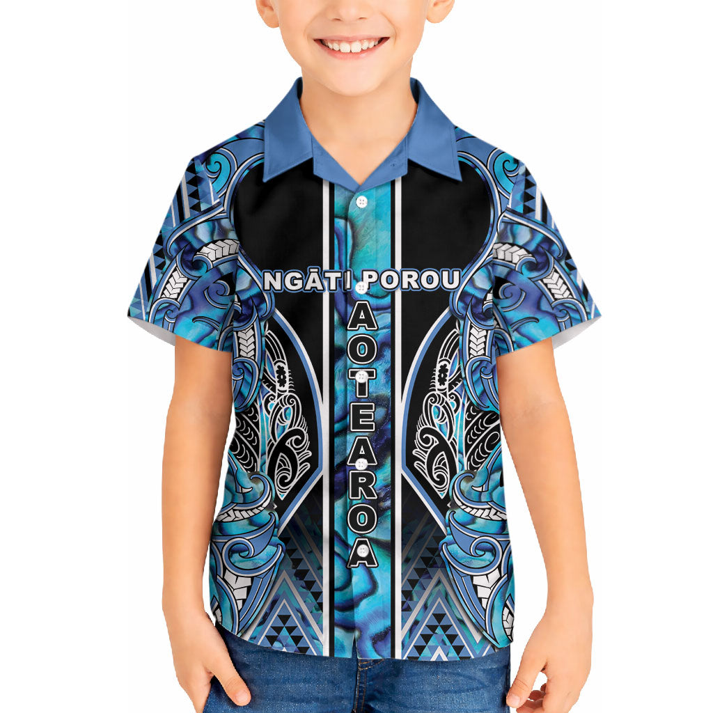 Aotearoa Ngati Porou Hawaiian Shirt Maori Light Blue Tribal Paua Shell Pattern