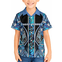 Aotearoa Ngati Porou Hawaiian Shirt Maori Light Blue Tribal Paua Shell Pattern