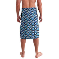 Aotearoa Ngati Porou Lavalava Maori Light Blue Tribal Paua Shell Pattern