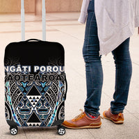 Aotearoa Ngati Porou Luggage Cover Maori Light Blue Tribal Paua Shell Pattern