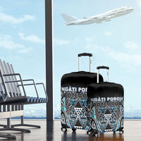 Aotearoa Ngati Porou Luggage Cover Maori Light Blue Tribal Paua Shell Pattern