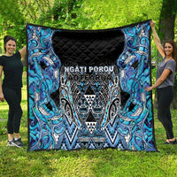 Aotearoa Ngati Porou Quilt Maori Light Blue Tribal Paua Shell Pattern