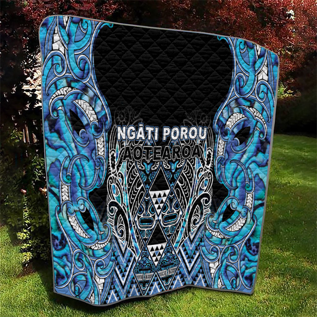 Aotearoa Ngati Porou Quilt Maori Light Blue Tribal Paua Shell Pattern