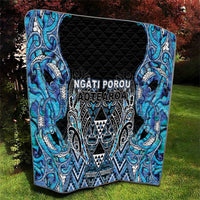Aotearoa Ngati Porou Quilt Maori Light Blue Tribal Paua Shell Pattern