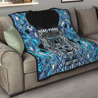 Aotearoa Ngati Porou Quilt Maori Light Blue Tribal Paua Shell Pattern