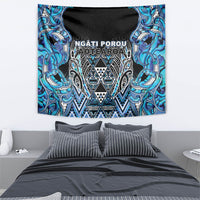 Aotearoa Ngati Porou Tapestry Maori Light Blue Tribal Paua Shell Pattern