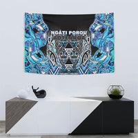 Aotearoa Ngati Porou Tapestry Maori Light Blue Tribal Paua Shell Pattern