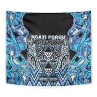 Aotearoa Ngati Porou Tapestry Maori Light Blue Tribal Paua Shell Pattern