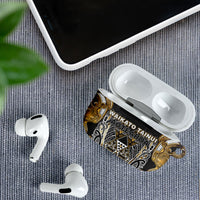 Aotearoa Waikato Tainui AirPods Case Maori Light Gold Tribal Paua Shell Pattern