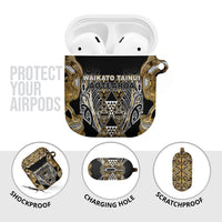 Aotearoa Waikato Tainui AirPods Case Maori Light Gold Tribal Paua Shell Pattern