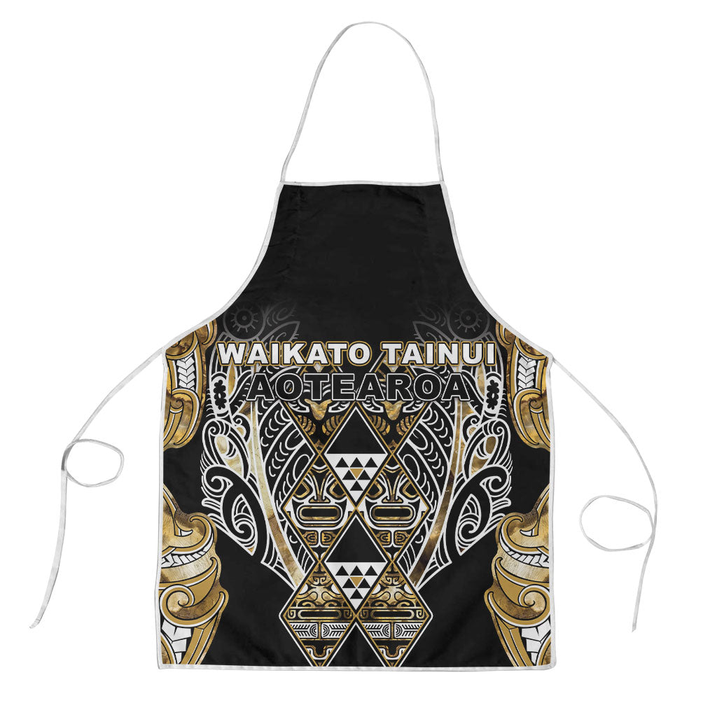 Aotearoa Waikato Tainui Apron Maori Light Gold Tribal Paua Shell Pattern