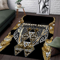 Aotearoa Waikato Tainui Area Rug Maori Light Gold Tribal Paua Shell Pattern