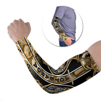 Aotearoa Waikato Tainui Arm Sleeves Maori Light Gold Tribal Paua Shell Pattern