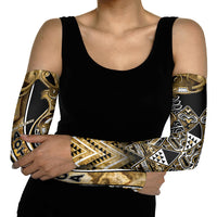 Aotearoa Waikato Tainui Arm Sleeves Maori Light Gold Tribal Paua Shell Pattern