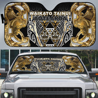 Aotearoa Waikato Tainui Auto Sun Shade Maori Light Gold Tribal Paua Shell Pattern