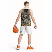 Aotearoa Waikato Tainui Basketball Jersey Maori Light Gold Tribal Paua Shell Pattern