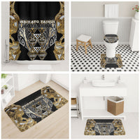 Aotearoa Waikato Tainui Bathroom Set Maori Light Gold Tribal Paua Shell Pattern