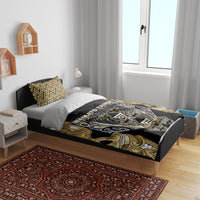 Aotearoa Waikato Tainui Bedding Set Maori Light Gold Tribal Paua Shell Pattern
