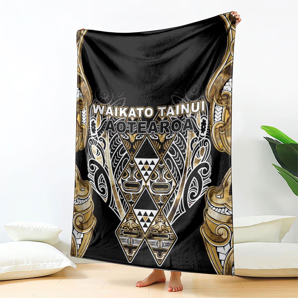 Aotearoa Waikato Tainui Blanket Maori Light Gold Tribal Paua Shell Pattern